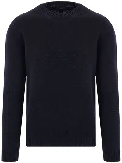 Roberto Collina Crew-neck Merino Jumper In Blau