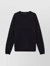 Roberto Collina Anthracite Merino Wool Crew-neck Sweater In Black