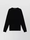 Roberto Collina Anthracite Merino Wool Crew-neck Sweater In Black