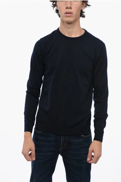 Roberto Collina Crew Neck Pure Wool Sweater In Black