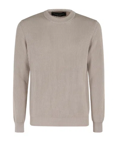 ROBERTO COLLINA CREW NECK RIBBED SWEATER