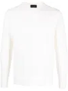 Roberto Collina Timeless Crew-neck Sweater With Ribbed Details In White