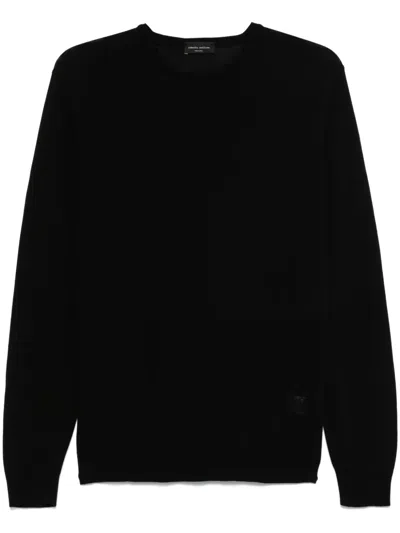 Roberto Collina Black Cotton Crew-neck Sweater