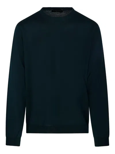 Roberto Collina Crew Neck Long Sleeve Sweater In Blue