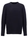 Roberto Collina Cotton Crew Neck Sweater With Ribbed Cuffs And Hem In Black