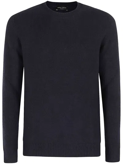 Roberto Collina Man Sweater Midnight Blue Size 40 Merino Wool In Black