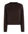 Roberto Collina Textured Relaxed-fit Long-sleeved Crew Neck Sweater In Brown
