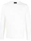 Roberto Collina Timeless Crew-neck Sweater With Ribbed Details In White