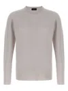 Roberto Collina Cashmere And Silk Blend Sweater With Classic Crew Neck In Gray