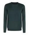 Roberto Collina Girocollo ml Lana Baby Camel In Green