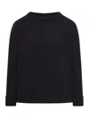 Roberto Collina Crew Neck Sweater In Wool Blend In Black
