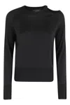 Roberto Collina Crew Neck Sweater With Cut-out Detail In Black