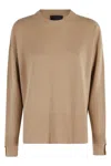 Roberto Collina Crew Neck Sweater With Side Slitscollina In Brown