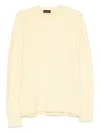 Roberto Collina Round Neck Knit Sweater With Long Sleeves In Yellow