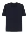 Roberto Collina Crew Neck Cotton T-shirt Clothing In Navy