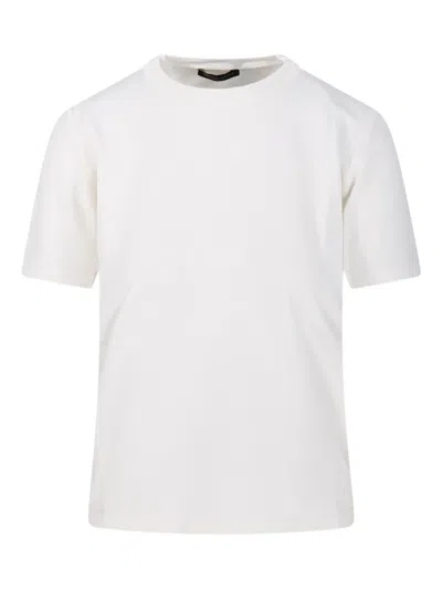 Roberto Collina Crew Neck White Viscose T-shirt With Short Sleeves