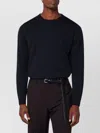 Roberto Collina Round-neck Long-sleeve Knitted Sweater In Blue