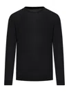 Roberto Collina Ribbed Round Neck Sweater With Long Sleeves In Black