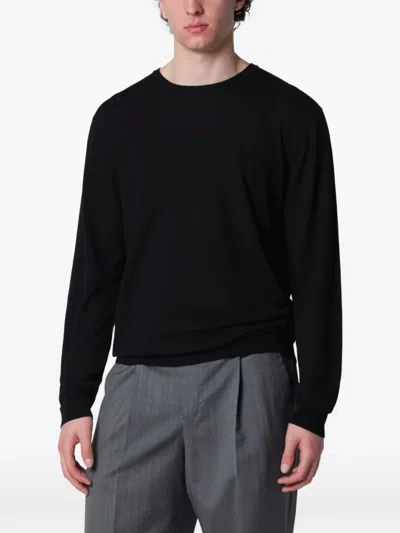 Roberto Collina Crew-neck Cotton Sweater In Black