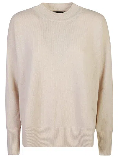 Roberto Collina Crewneck Knit Sweater In Neutrals