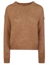 Roberto Collina Crewneck Knit Sweater In Brown