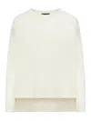 Roberto Collina Oversized Crew Neck Sweater In Milk