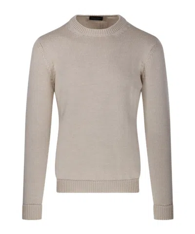 Roberto Collina Crewneck Knit Sweater In Neutral