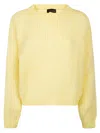 Roberto Collina Crewneck Knit Sweater In Yellow