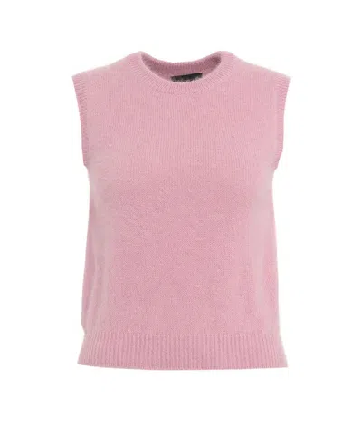 Roberto Collina Vest In Angora Blend In Pink