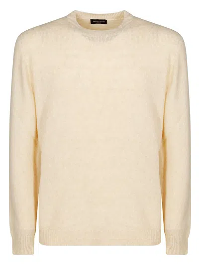 Roberto Collina Knit Ls Roundneck In Light Beige