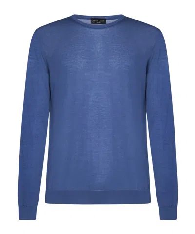 Roberto Collina Crewneck Long-sleeved Jumper In Blue