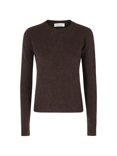 Roberto Collina Crew-neck Long-sleeve Sweater In Brown
