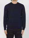 Roberto Collina Ribbed-knit Merino Wool Jumper In Blue