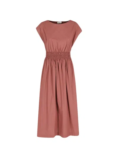 Roberto Collina Crew-neck Midi Dress In Brown