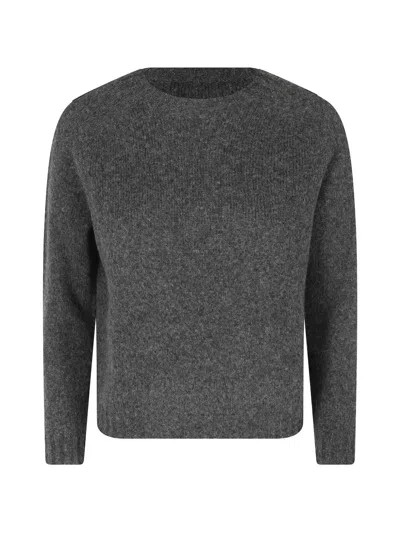 Roberto Collina Crew-neck Raglan-sleeve Sweater In Gray