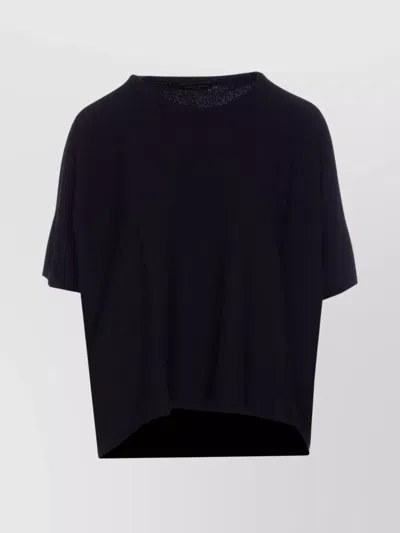 Roberto Collina Crewneck Short Sleeve Round Neck Cropped T-shirt In Black