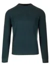 Roberto Collina Bottle Green Merino Wool Crew-neck Sweater In Green