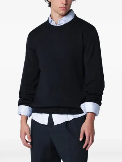 Roberto Collina Crew Neck Knit Sweater Long Sleeves In Black