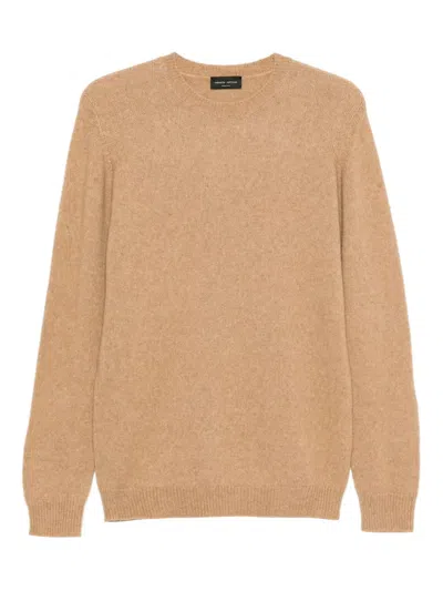 Roberto Collina Crewneck Sweater In Brown