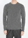 Roberto Collina Crewneck Cashmere-blend Sweater In Gray