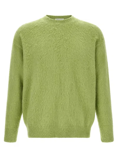 Roberto Collina Gauze-finish Crew-neck Sweater In Green
