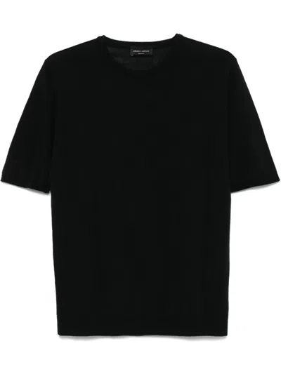 Roberto Collina Crewneck T-shirt In Black