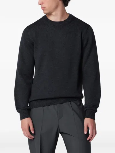 Roberto Collina Crewneck Long-sleeved Jumper In Fine Merino Wool In Multi