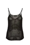 Roberto Collina Crochet Knit Tank Top In Black