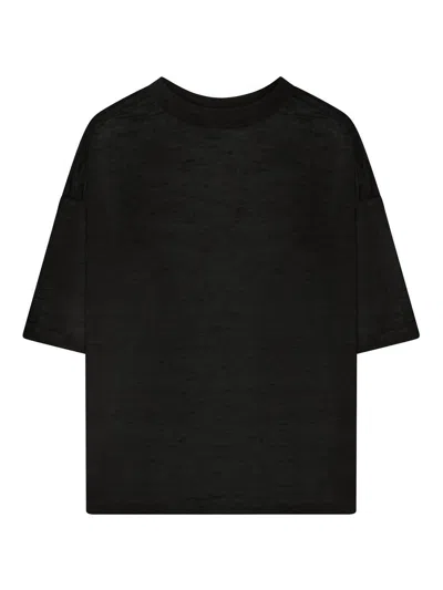 Roberto Collina Crwneck Short Sleeves In Black