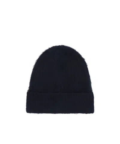 Roberto Collina Curled Knitted Hat In Black