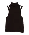 Roberto Collina Cashmere And Silk Turtleneck Sleeveless Top Clothing In Black