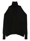 Roberto Collina Cut-out Oversized Turtleneck Sweater Clothing In Black