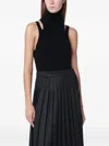 Roberto Collina Black Cashmere Blend Turtleneck Top In Black