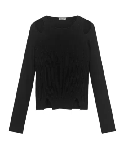 Roberto Collina Cut-out Sweater In Black